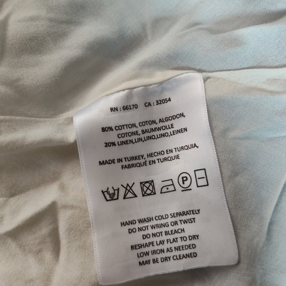 Anthropologie Maeve Belted  Gingham check Cotton Linen Asymmetrical Dress Lg EUC - Picture 11 of 12